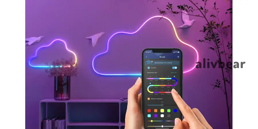 Різнокольоровий неон для декору 5 метрів, Bluetooth