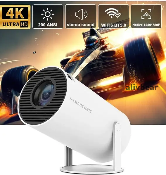 Смарт Проектор HY300 4K Android 11 HD BT5.0 Dual Wi-Fi Домашній кінотеатр