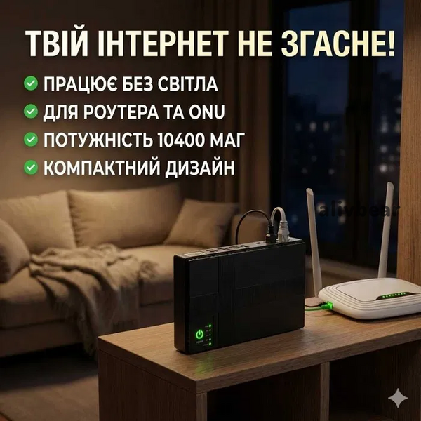 ДБЖ UPS для роутера 5V/9V/12V 18W 10400 mAh   &mdash; стабільний інтернет під час відключень